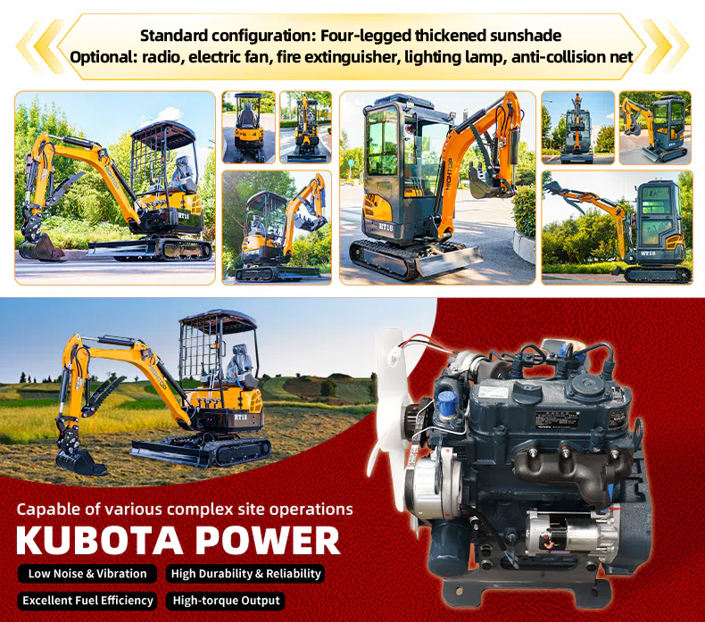 HT18 Mini Excavator 1.8 Ton Customizable Configuration Images-hightop.webp