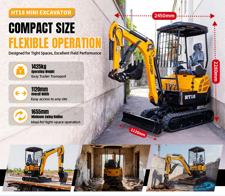 HT18 Mini Excavator 1.8 Ton Customizable Configuration Images-hightop.webp