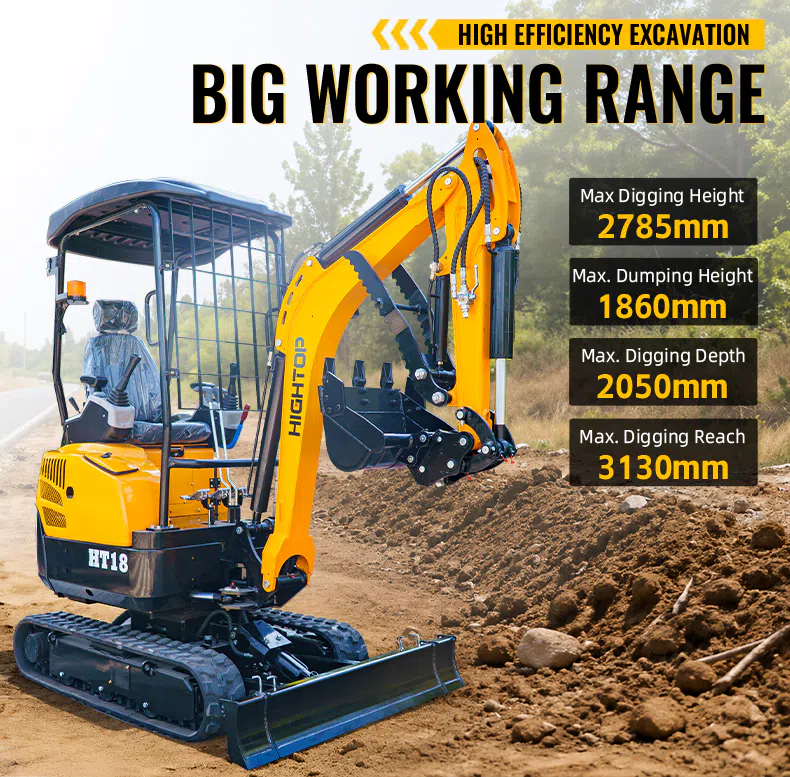 HT18 Mini Excavator 1.8 Ton Customizable Configuration Images-hightop.webp