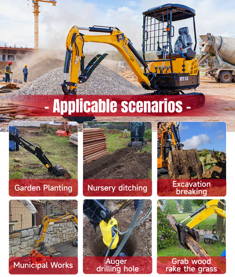 HT18 Mini Excavator 1.8 Ton Customizable Configuration Images-hightop.webp