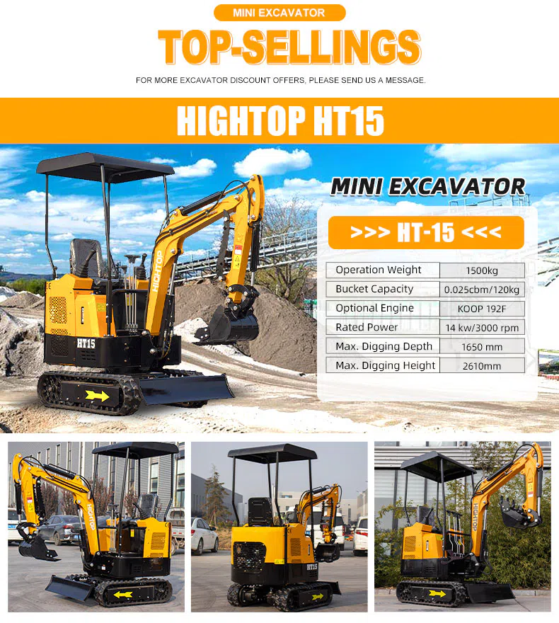 HT18L Mini Hightop Excavator 1.8 Ton Compact Design Pictures.webp