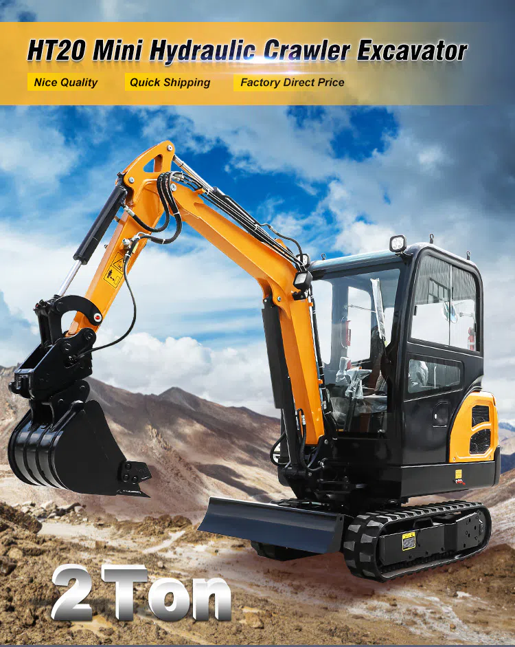 Mini Excavator 2 Ton With Hidden Oil Hose & Inverted Boom Cylinder HT20 Images.webp