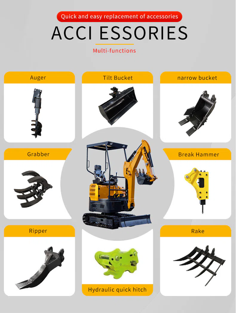Mini Excavator 2.2 Ton With Four-Post Shed & Telescoping Chassis HT22 Product Images -hightop group.webp