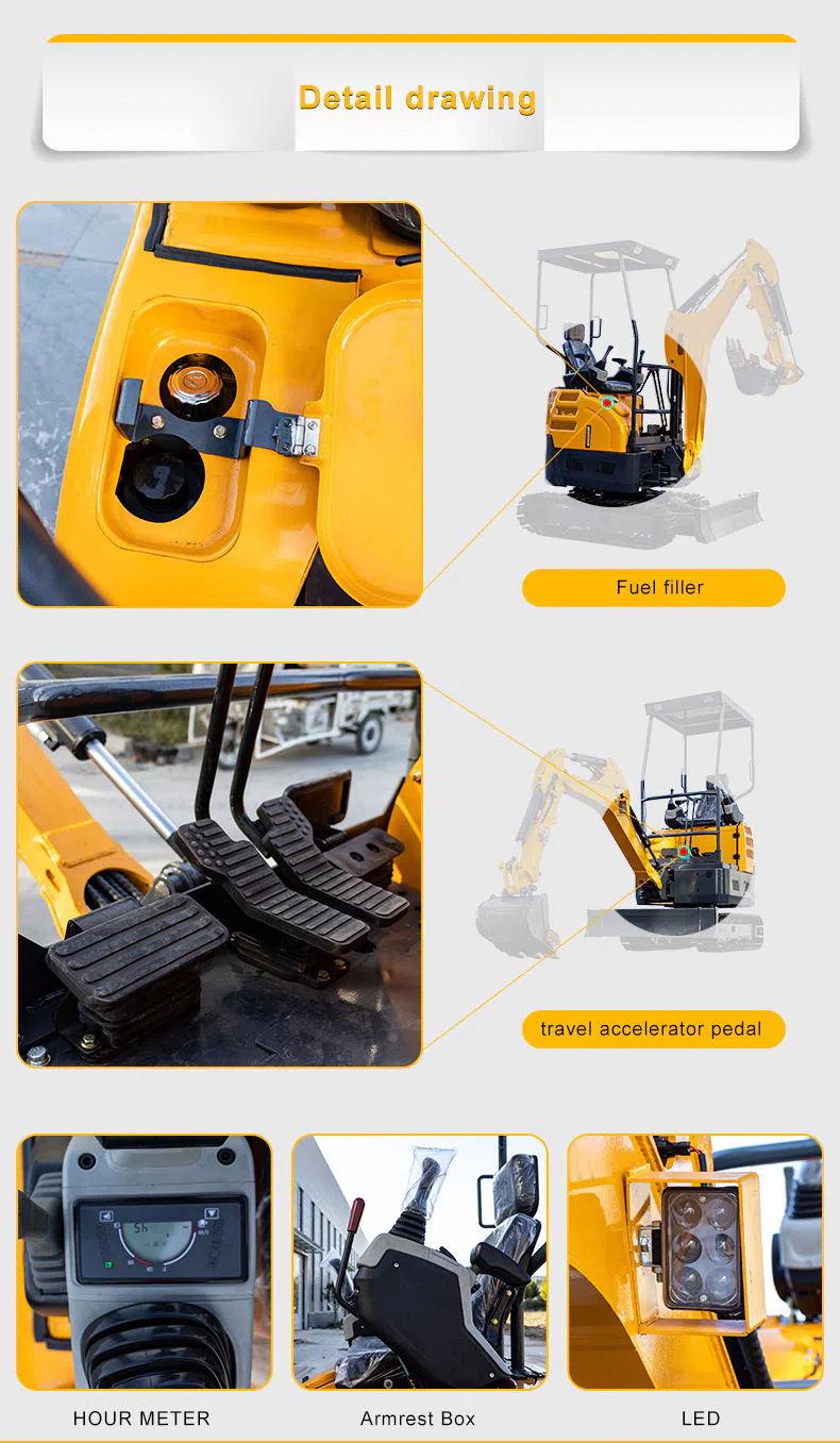 Mini Excavator 2.2 Ton With Four-Post Shed & Telescoping Chassis HT22 Product Images -hightop group.webp