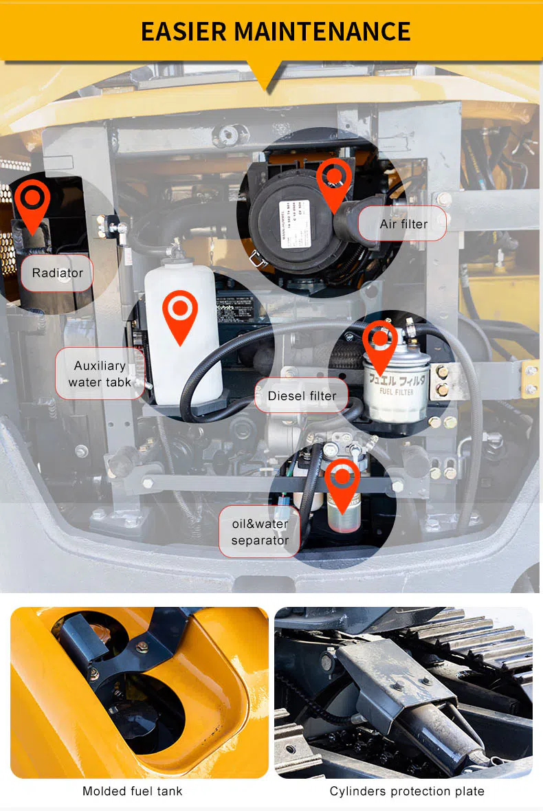 Mini Excavator 2.2 Ton With Four-Post Shed & Telescoping Chassis HT22 Product Images -hightop group.webp
