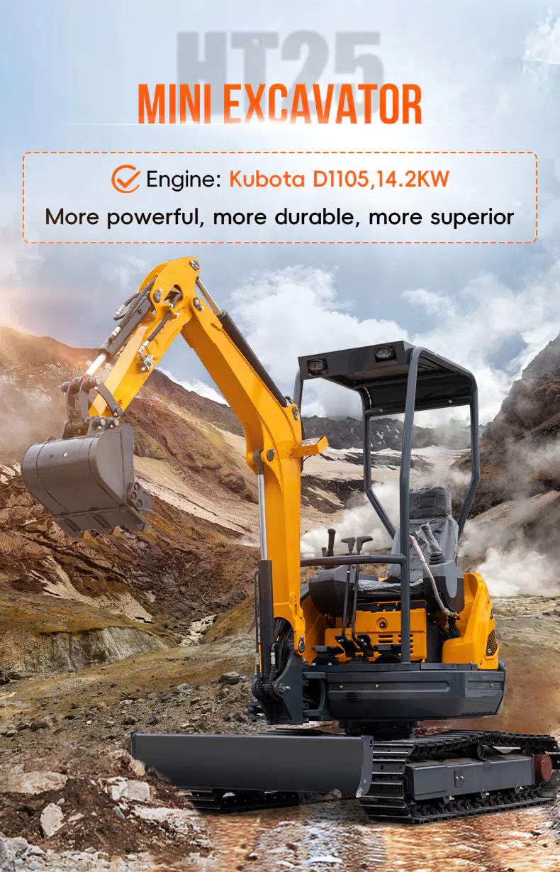 2.5 ton mini crawler excavator-hightop
