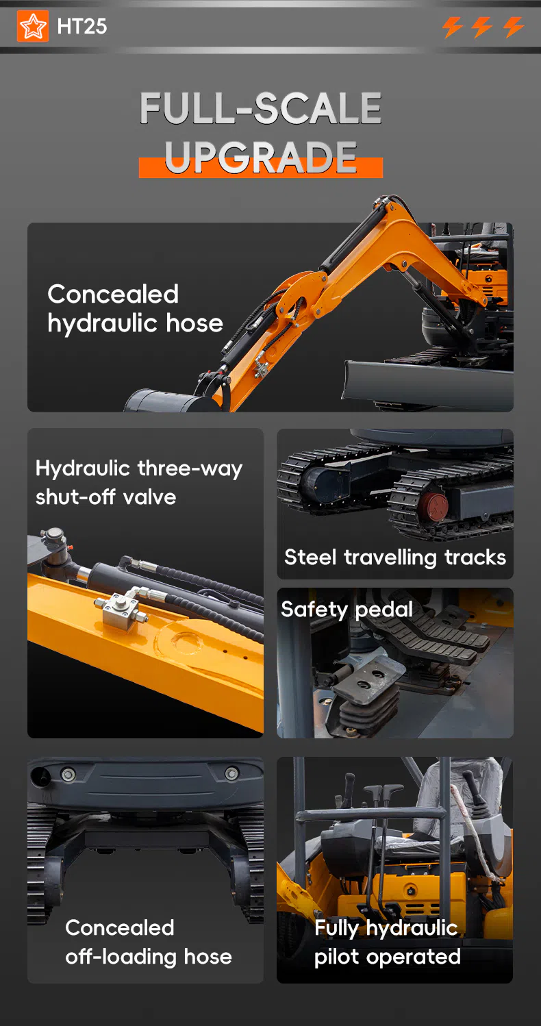 2.5 ton mini crawler excavator-hightop