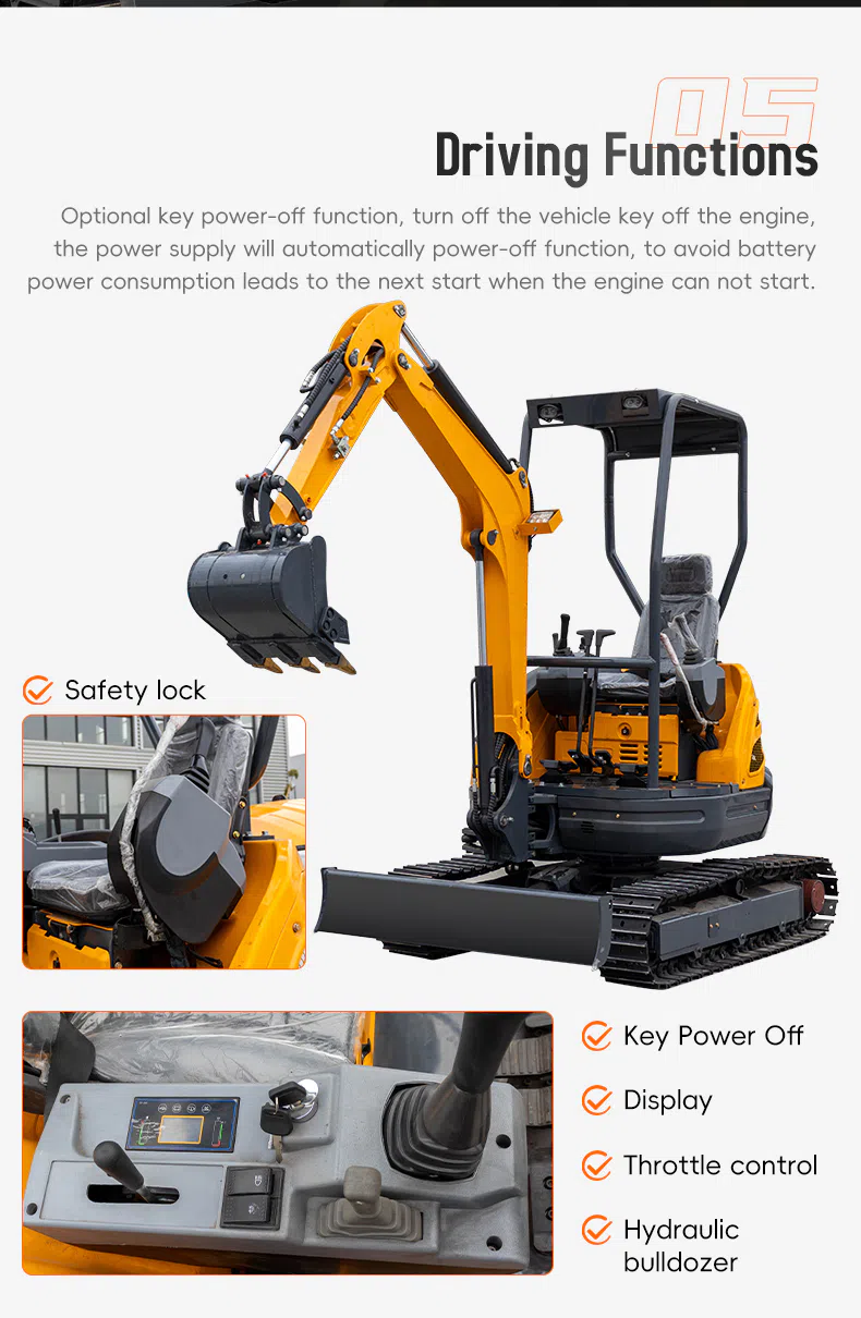 2.5 ton mini crawler excavator-hightop