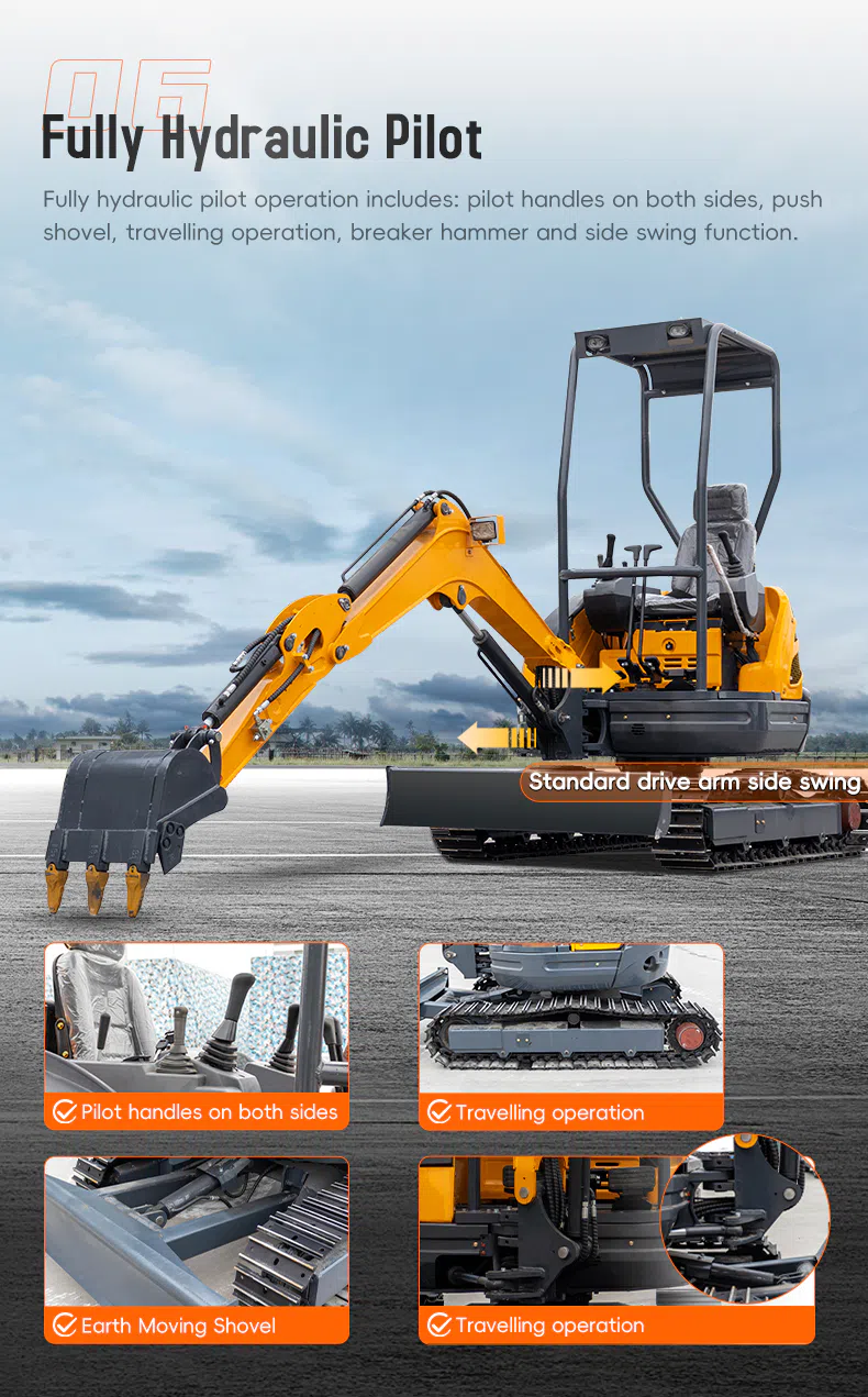 2.5 ton mini crawler excavator-hightop