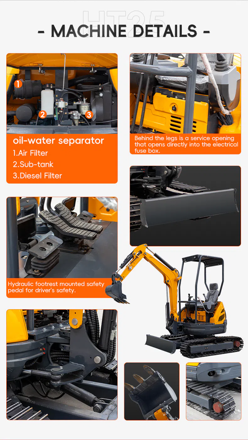 2.5 ton mini crawler excavator-hightop