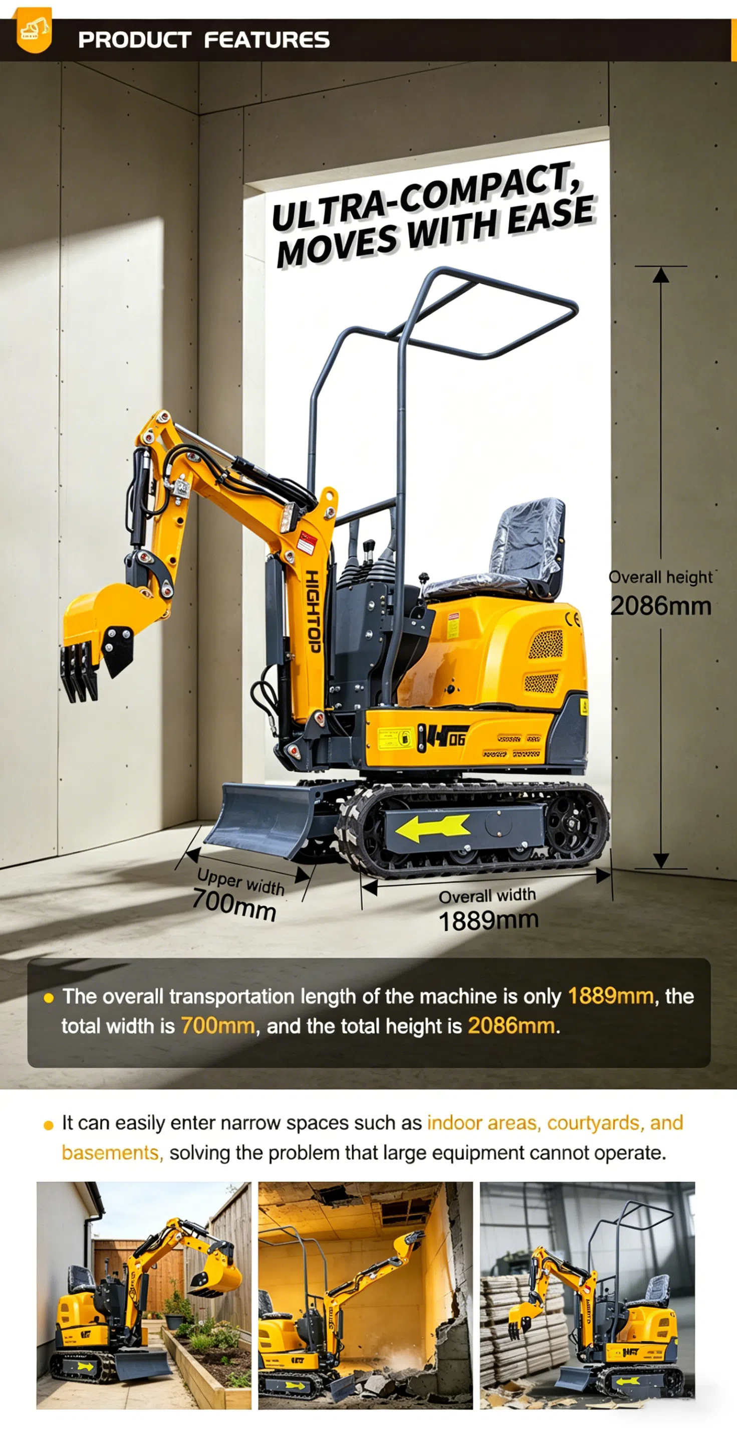 HT06 Mini Excavator Details